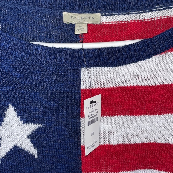 Talbots Medium Longsleeve knitted American Flag Top - Picture 2 of 6